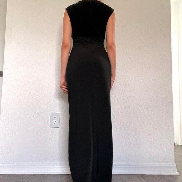 Black Velvet Cutout Maxi Dress - Picture 5 of 9